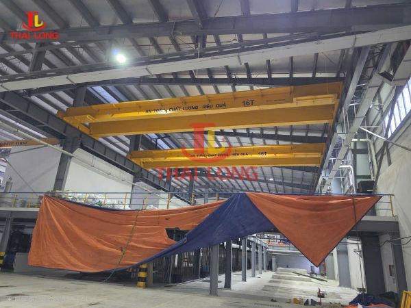 Không gian nhà xưởng công nghiệp tại Hải Phòng – nơi lắp đặt thiết bị nâng hạ 16 tấn